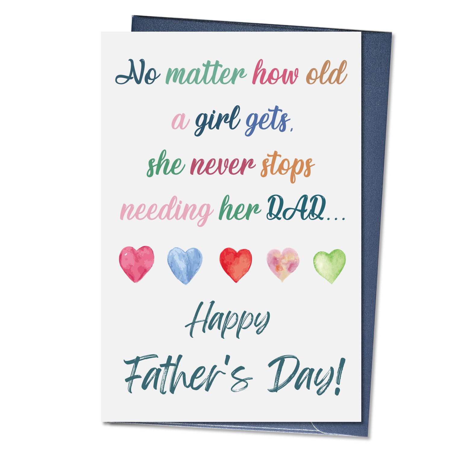 Ithmahco Sweet Father’s Day Card from Daughter, Father's Day Cards Funny, Heartfelt Birthday Card for Dad, Never Stop Needing Her Dad Cards