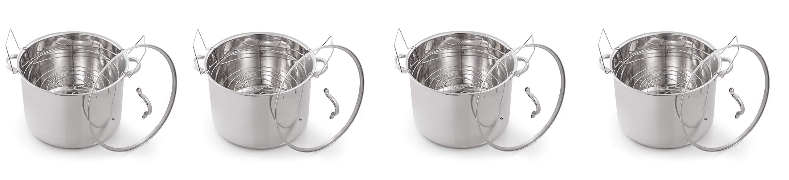 McSunley620 Medium Stainless Steel Prep N Cook Water Bath Canner, 21.5 Quart, Silver (Pack of 4)