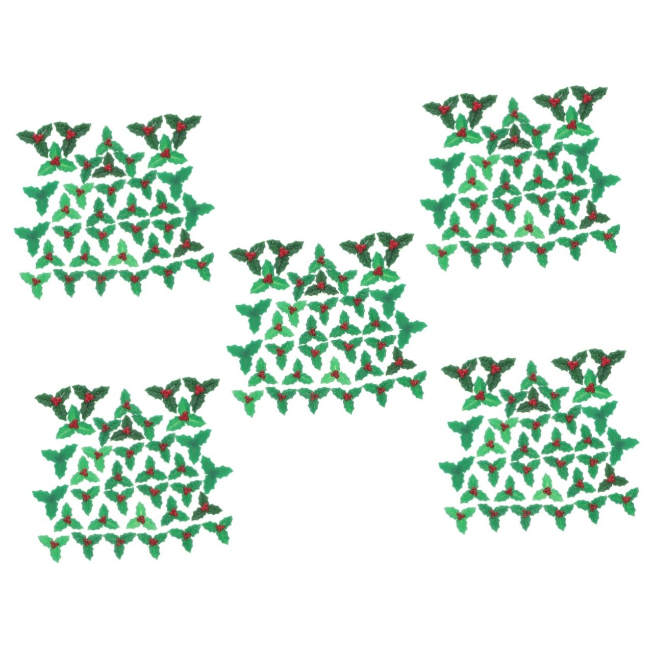 Abaodam Lot De 5 Décorations De Noël en Résine Houx Feuilles Baies Couronne De Sapin De Noël 30 Pièces X 5