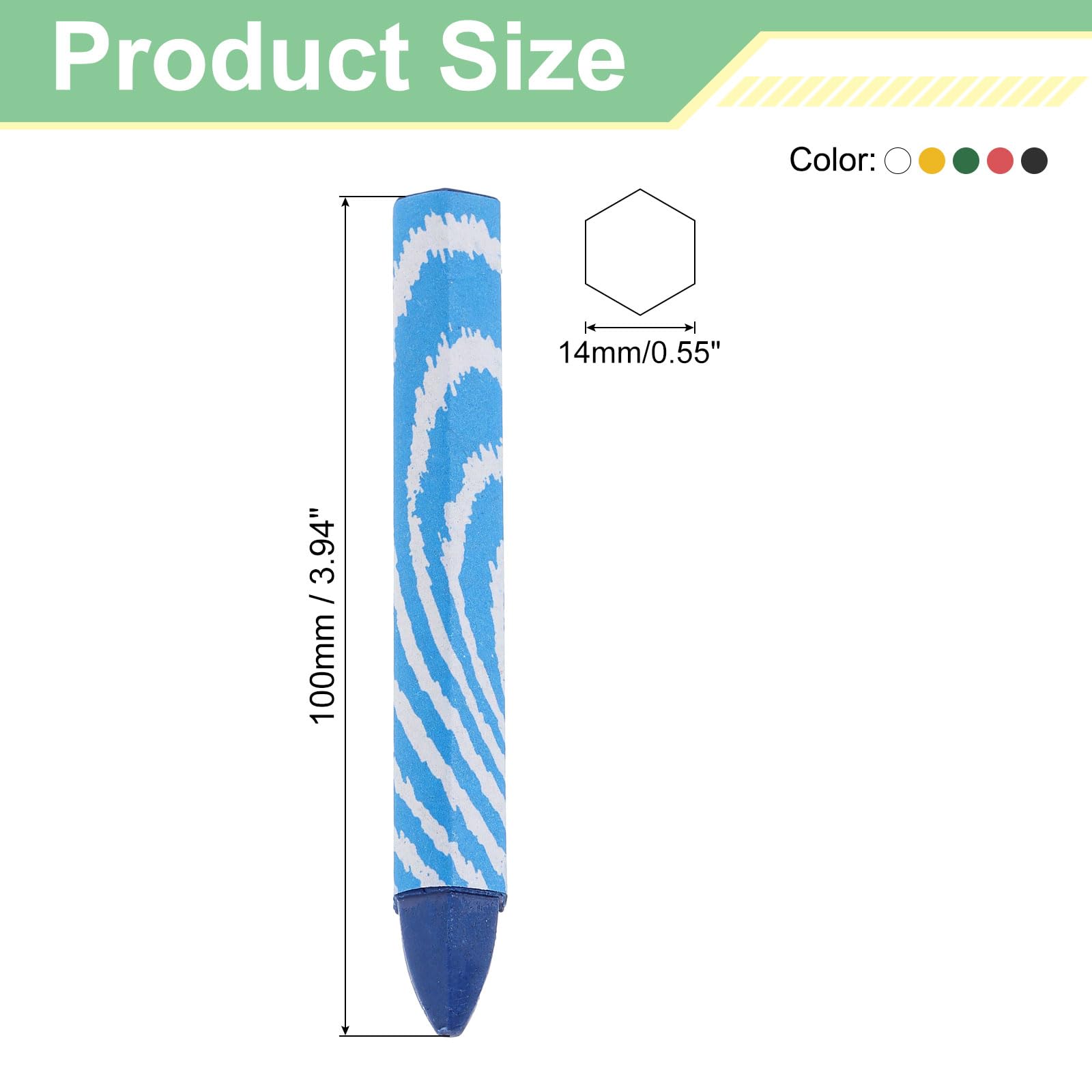 Uxcell Lumber Marking Crayons, 6 Pcs Black Hex Wax Tire Marker, 4" X 0.55" Hex Waterproof Drawing Crayons Furniture Marker For Wood, Glass, Cartons, Cloth, Stone, Ceramics