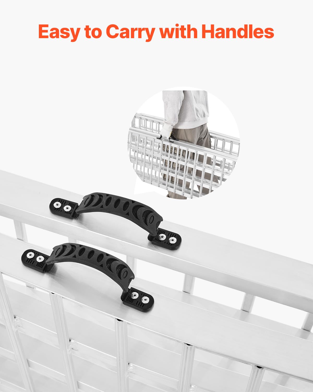 VEVOR Aluminiowa rampa najazdowa 907 kg, 2 sztuki, stabilna uniwersalna rampa najazdowa, z uchwytami, szersza powierzchnia rampy, nadaje się do ATV, UTV, motocykli, rowerów elektrycznych