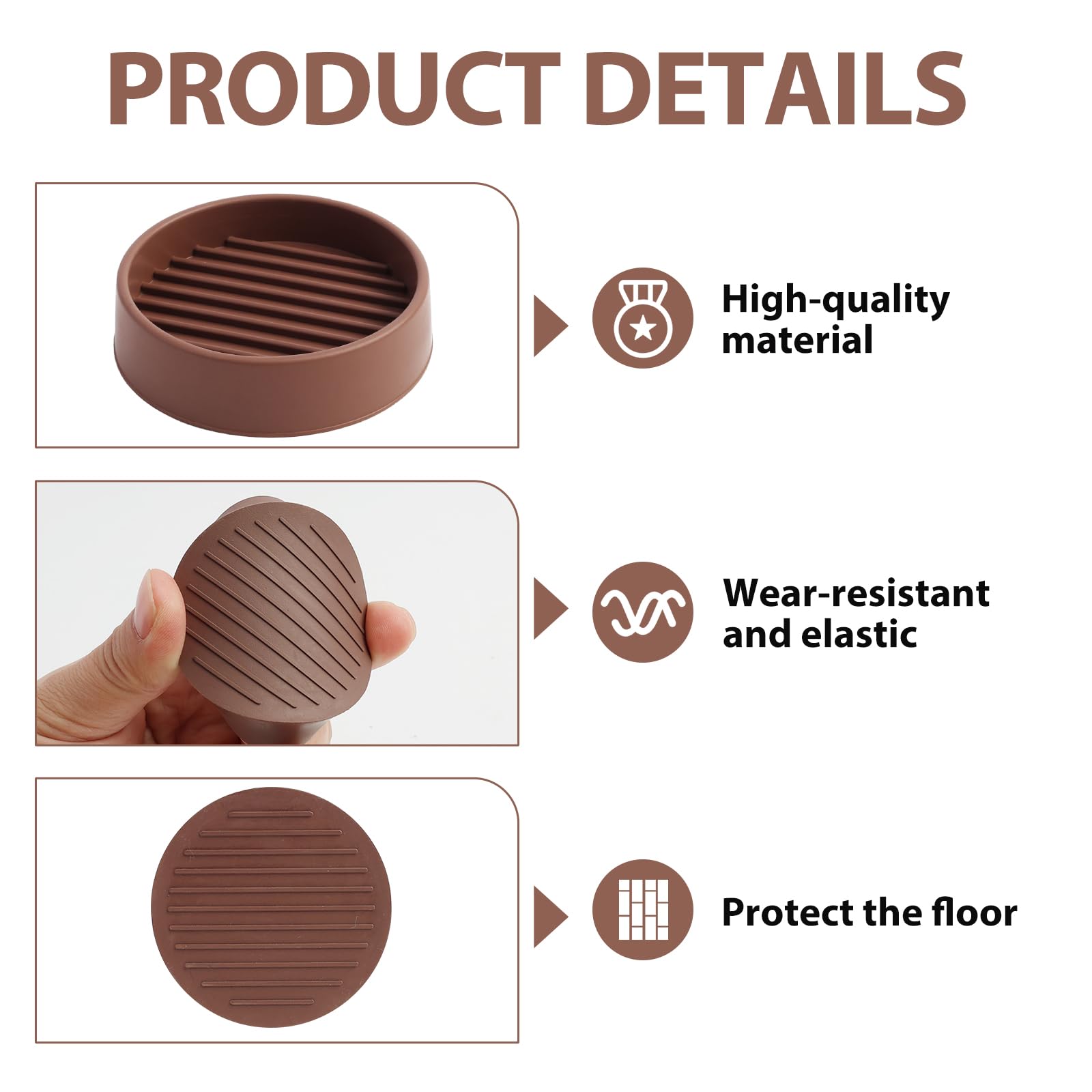 4PCS Furniture Caster Cups 2.5inch Round Furniture Coasters Rubber Furniture Feet Chair Leg Caps Non-Slip Furniture Pads Floor Protectors For Bed Cab | IE - View #6