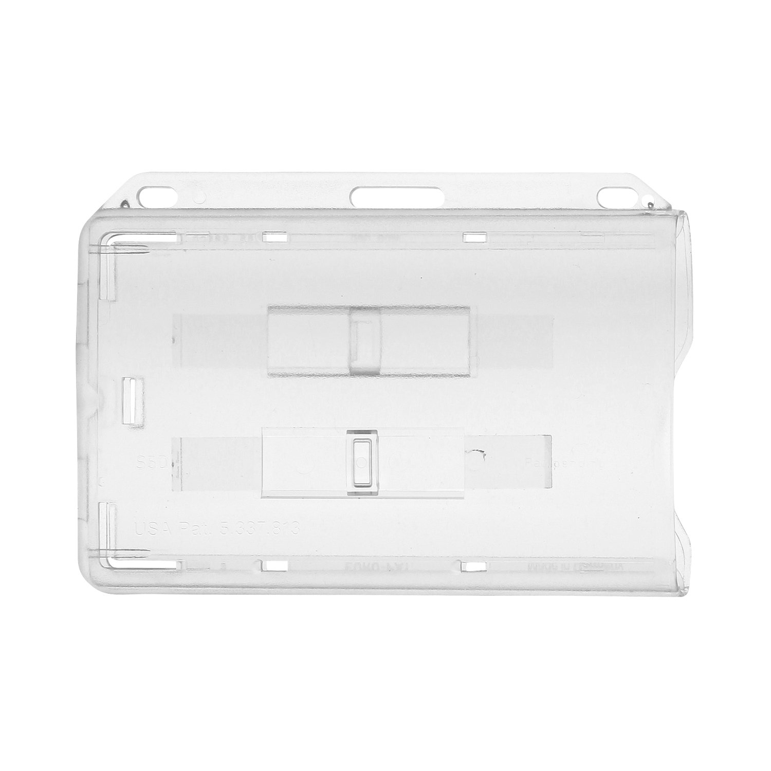50 x KARTENHALTER - Transparent Set Schieber Schnur Zugband Ausweishalter Ausziehbar Ausweis Kartenhülle Schutzhülle Horizontal Vertikal Hoch Quer Lanyard Karte JoJo Gürtelclip Clip