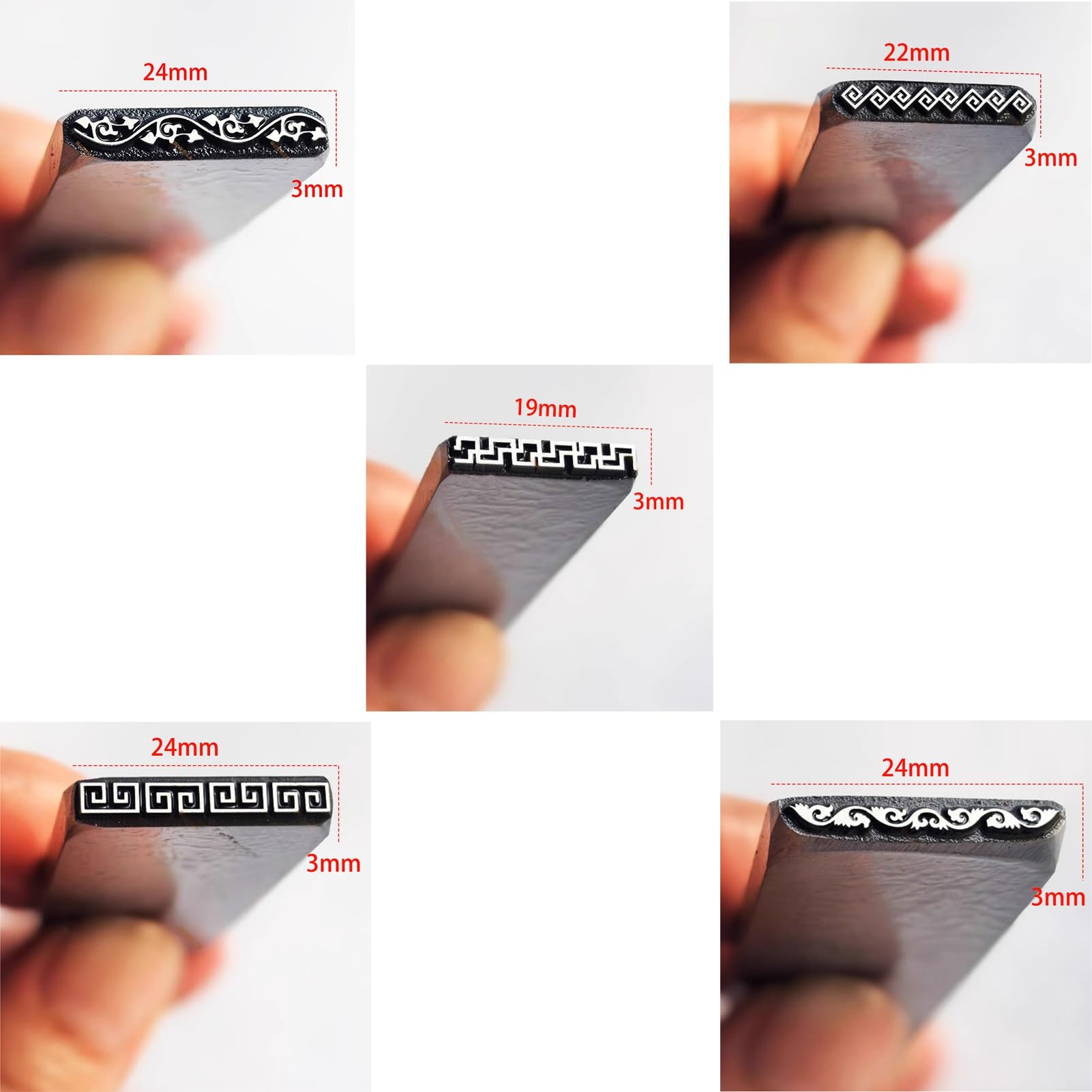 Timbri in Metallo 14 Kit di Progettazione per stampaggio di Metalli, Strumento di Stampa in Acciaio al Carbonio Fai da Te, Sigillo in Pelle per Gioielli Personalizzati