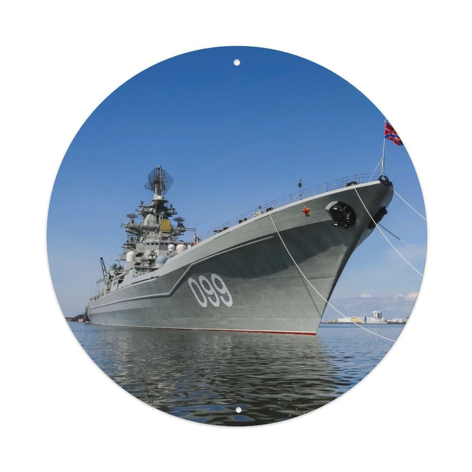 Olyhtr 8X8inch Classic Style Military Wwii Pyotr Velikiy Cruiser Aircraft Carriers Metal Tin Sign