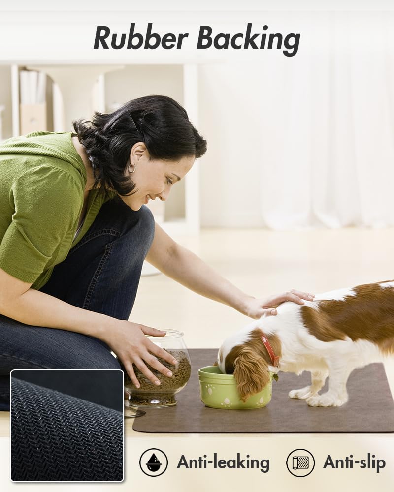 MontVoo - Tapis d'alimentation absorbant pour animaux de compagnie - Tapis pour chien sans taches pour bol de nourriture et d'eau - Séchage rapide - Tapis de distributeur d'eau pour chien, chat et