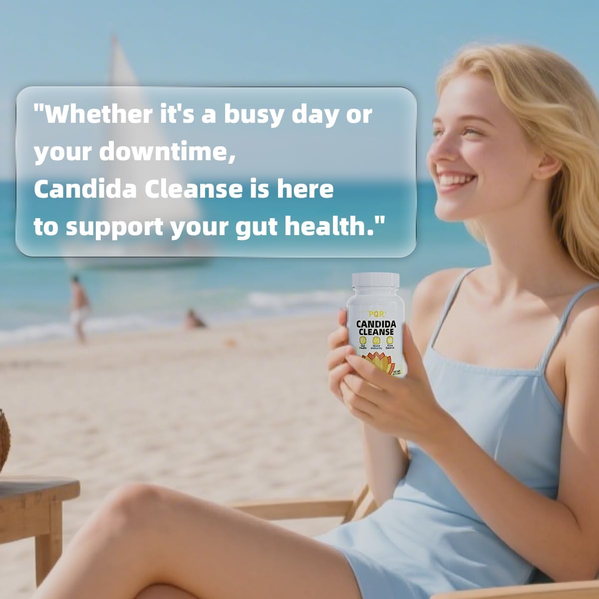 PQR Candida Cleanse - Gut & Colon Support, Natural Herbal Formula, Include Oregano Leaf, Wormwood, Black Walnut, Caprylic Acid-1, 120 Capsules