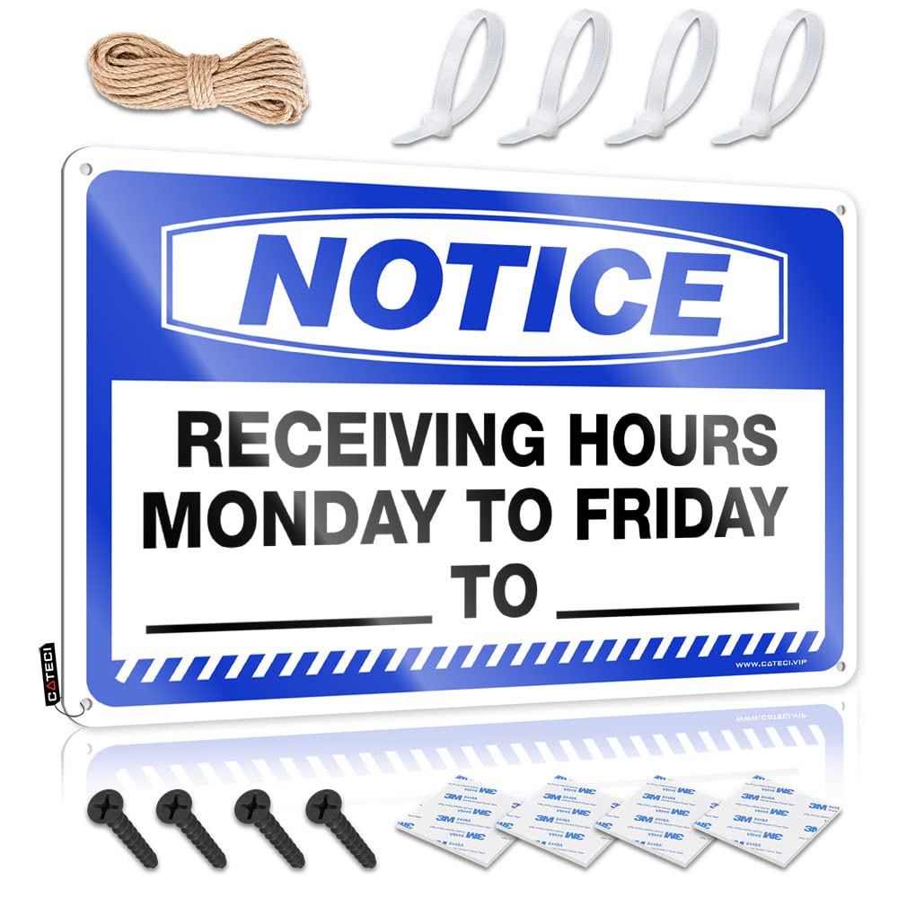 STWNVOITV Funny Wall Decor Signs Notice Receiving Hours Monday To Friday____ To Tin Sign Bar Decor For Home Tin Metal Bar Signs(20X30CM)