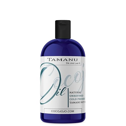 Dr Joe Lab Aceite de Tamanu de 16 onzas, 100% puro, natural, prensado en frío, sin refinar, extra virgen, aceite de nuez Tamanu, grado A para cara,