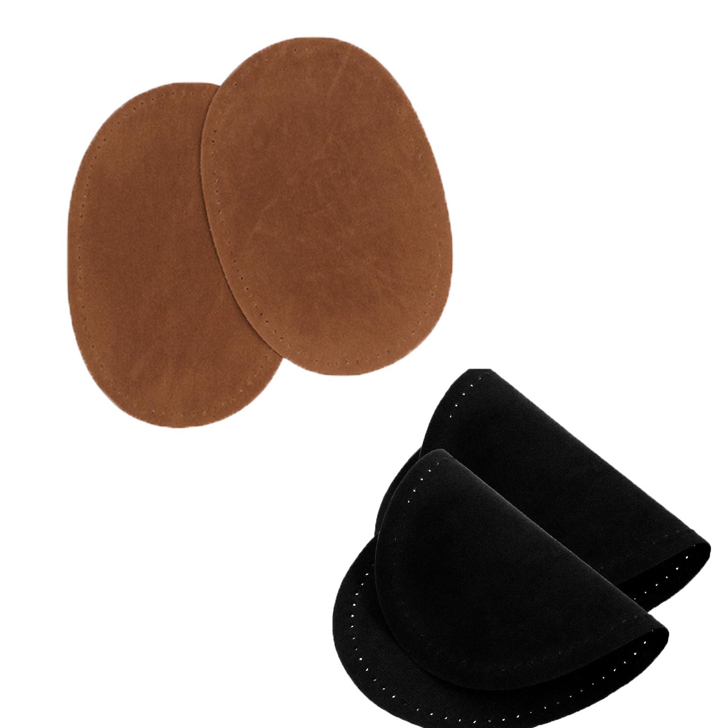 1 Pair Black PU Leather Sew-On Patches - 14x9cm For Repairing Jeans, Pants, Jackets (Elbows/Knees) 2 thumbnail image