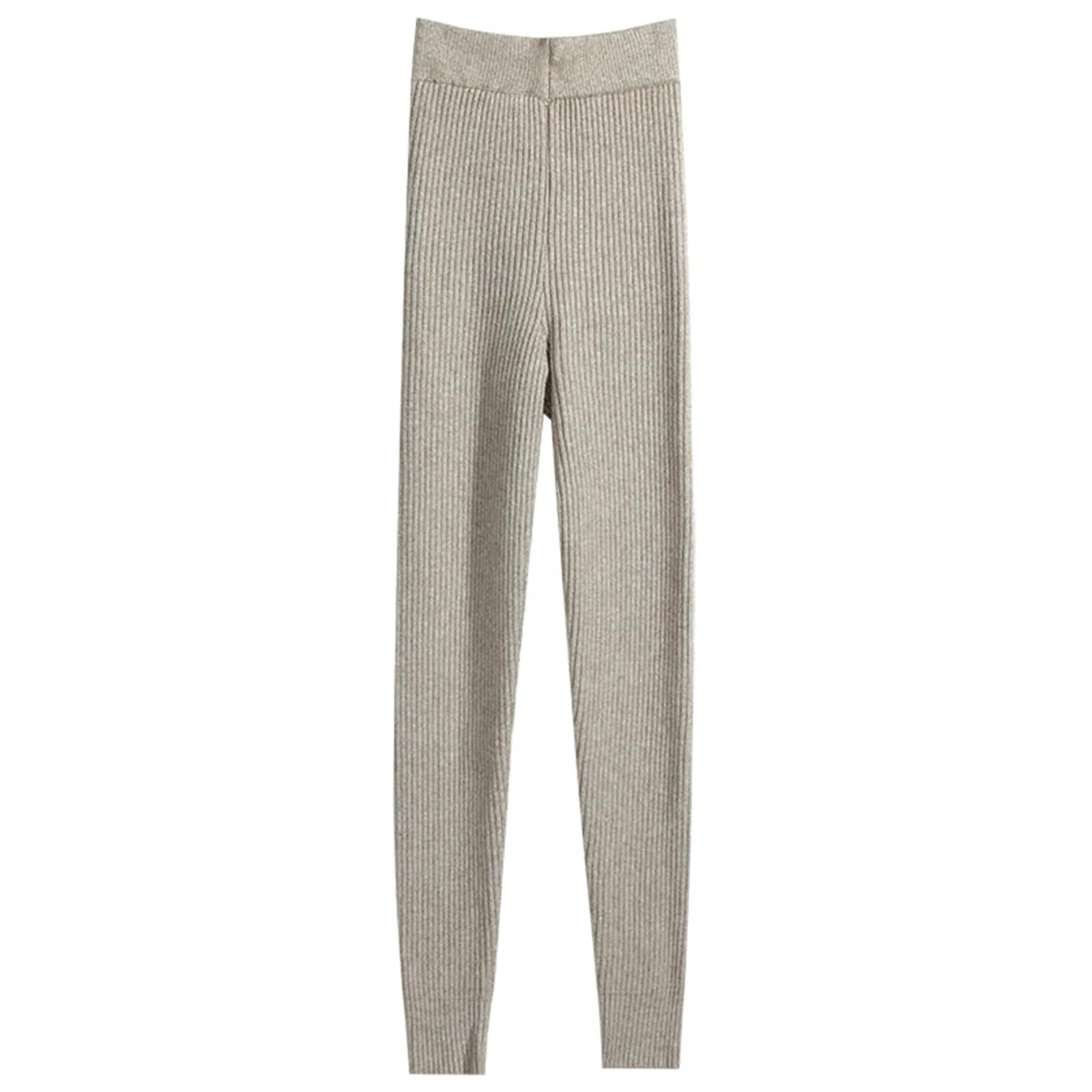 Calentadores Piernas Mujer Leggings de punto for mujer, pantalones básicos cálidos de invierno