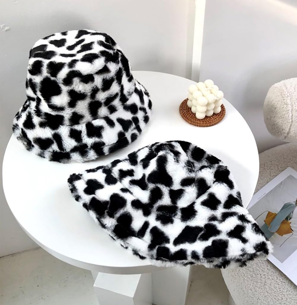 Malaxlx Faux Fur Bucket Hat – Fluffy Fuzzy Plush Warm Winter Hat Soft Cozy for Women Men Teens - Image 3