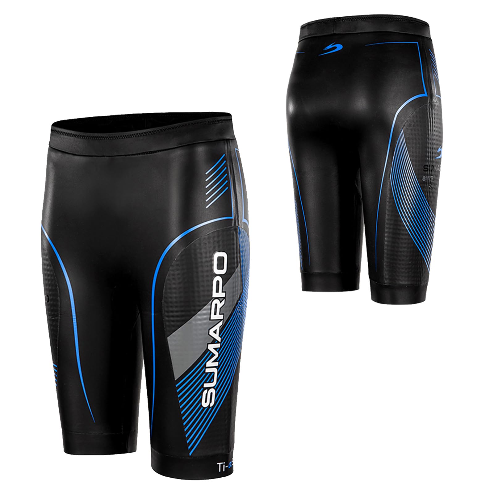 SUMARPO Men's Athletic Swim Jammers with Buoyancy, Triathlon Wetsuit Shorts Yamamoto Smoothskin Neoprene for Swimming Training, Pool, Open Water, Flow