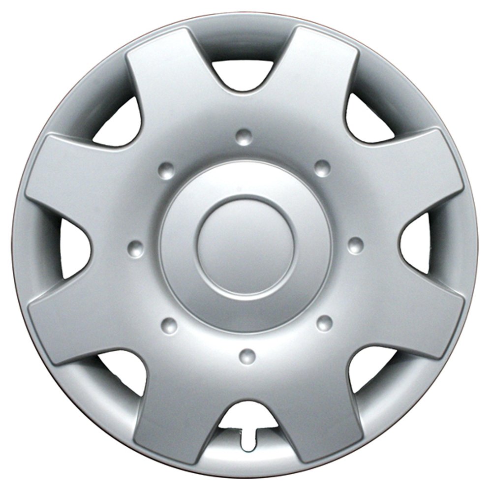 OxGord 16 inch Silver Snap-On Hubcaps with 8 Spoke Compatible with 1998-2001 Volkswagen Beetle Standard Steel Wheel Covers