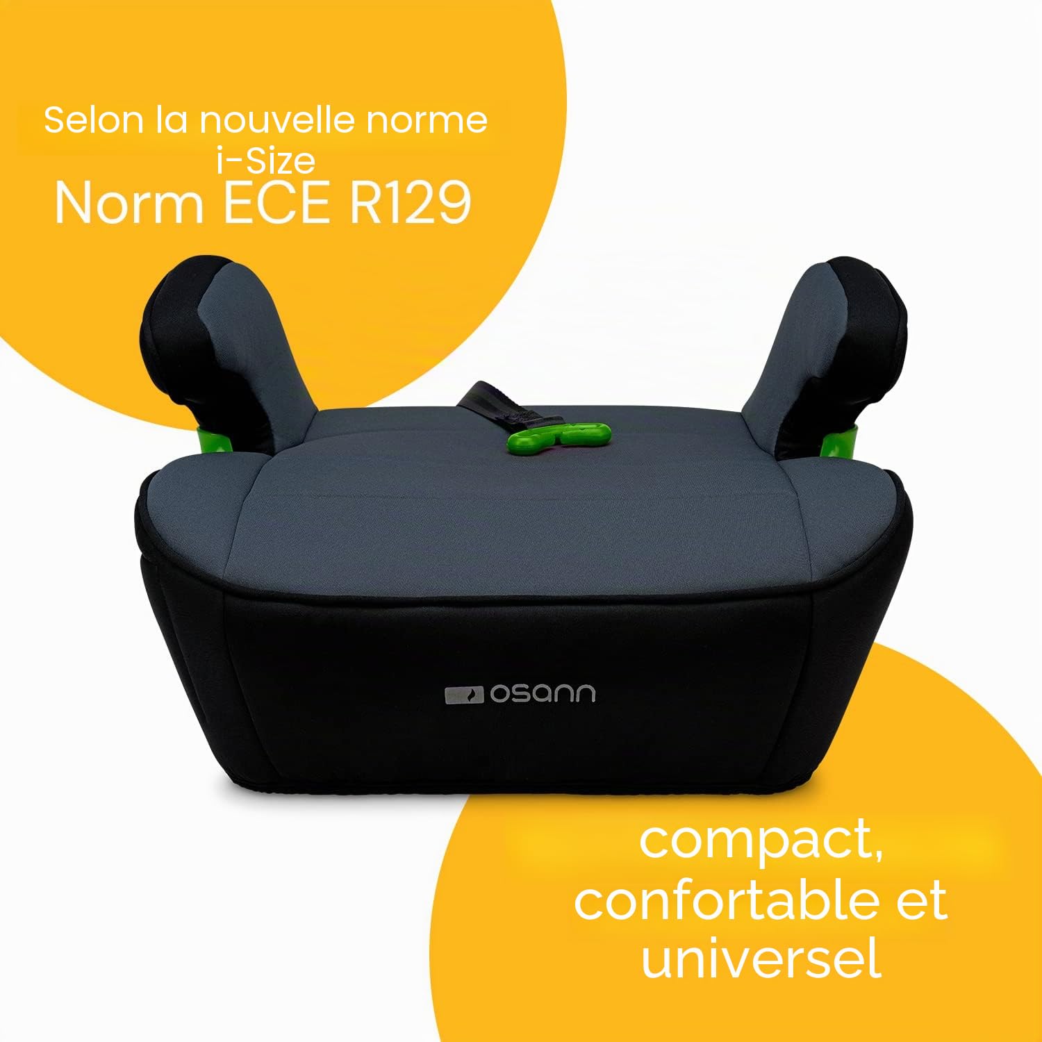 Osann Junior Isofix Gurtfix i-Size Rehausseur avec Isofix Auto pour enfants (126-150 cm), noir