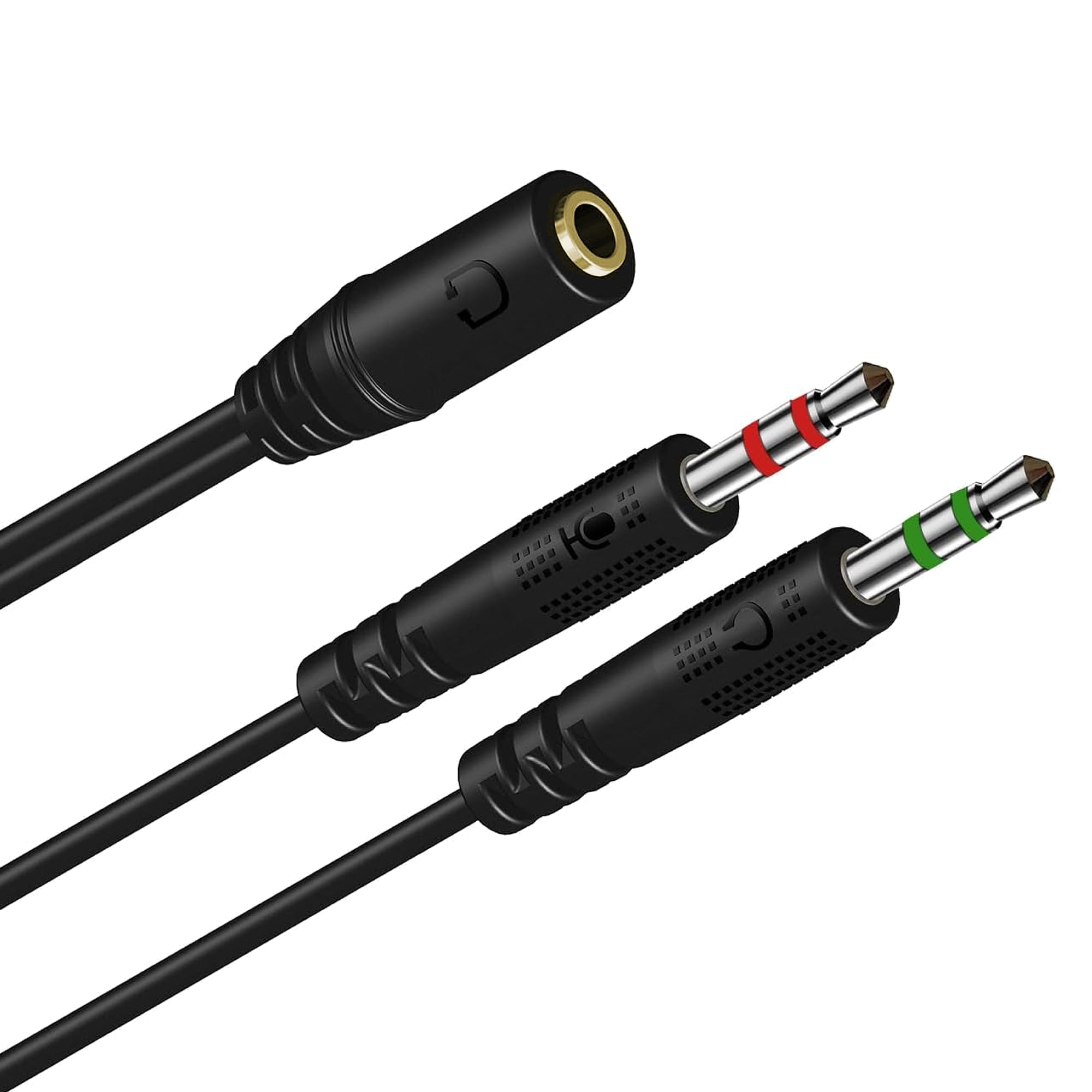 Rozdzielacz słuchawek, 3,5 mm żeński na 2 3,5 mm męski rozdzielacz audio kabel do mikrofonu Aux mikrofon stereo jack słuchawki przewód słuchawki douszne zestaw słuchawkowy do gier PC laptop