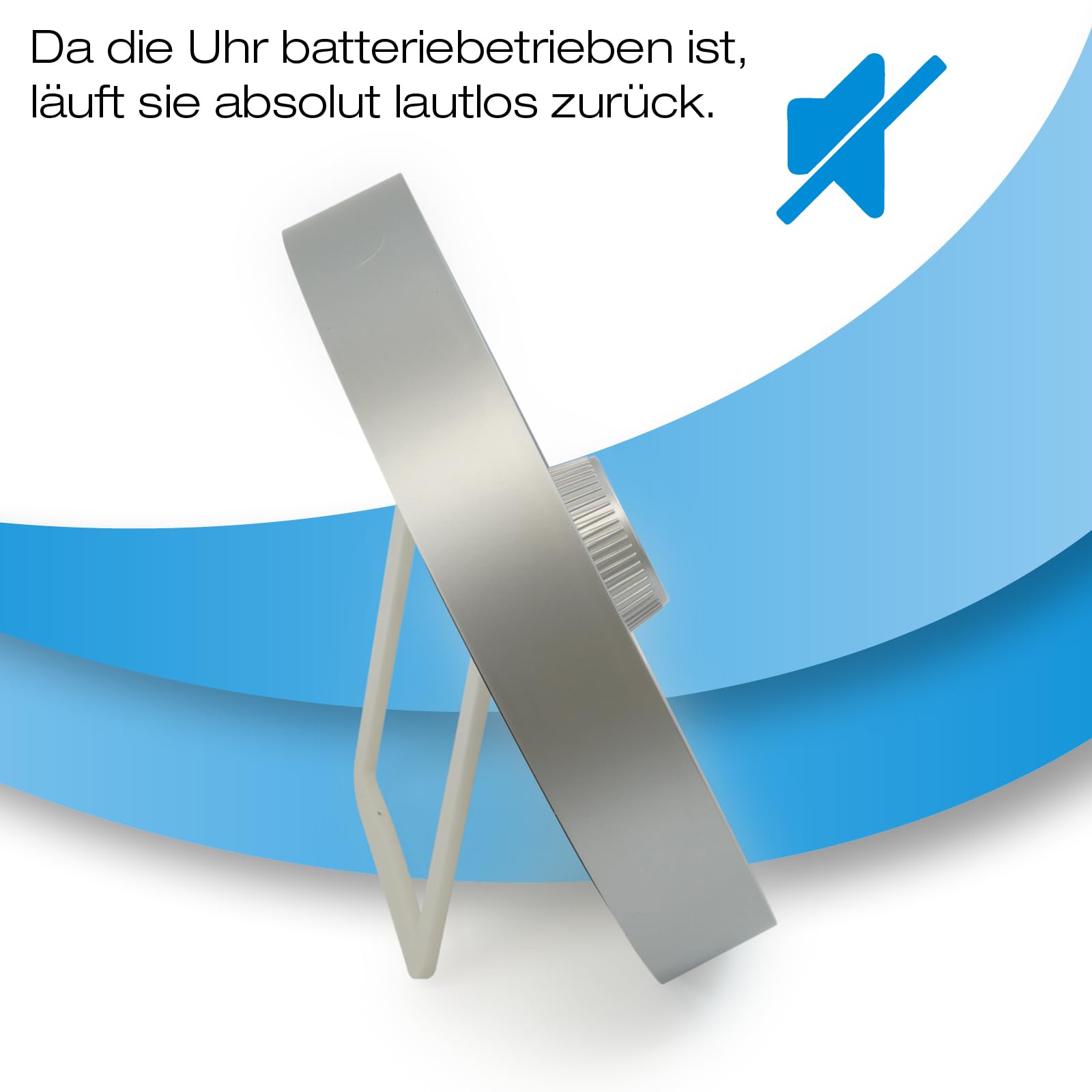 TimeTEX - Zeitdauer-Uhr L Blau| Lautloser 60 Minuten Countdown mit visuellem und akustischen Signal für Selbständigkeit | Inhalt: Batteriebetriebener Timer in Blau (Größe: ca. 19 cm ø)