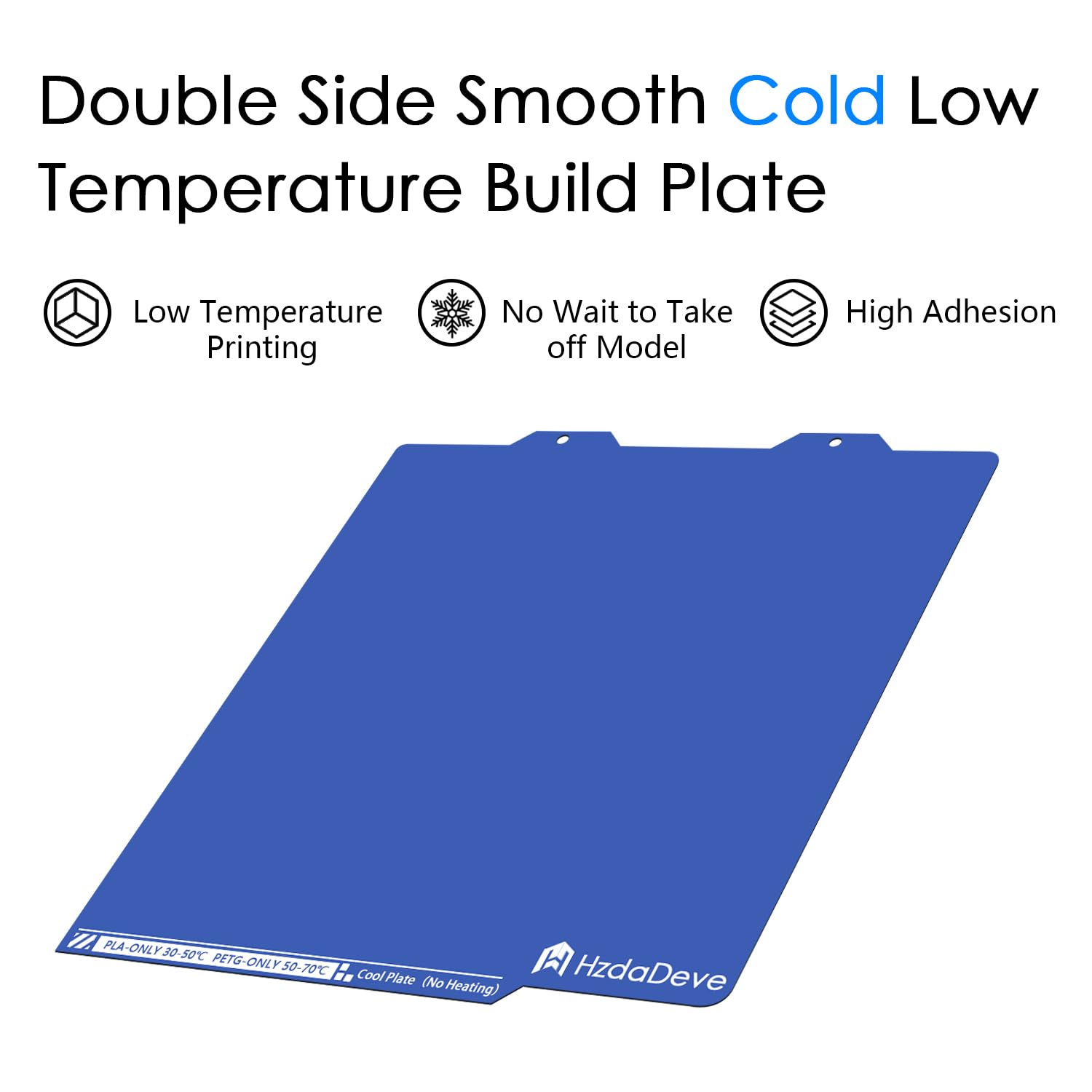 HzdaDeve Ulepszona płyta chłodząca do A1 mini, niska temperatura, zimna płyta 183,5 x 183,5 mm, dwustronna, gładka platforma PEI do drukarki 3D Bambu Lab (bez ogrzewania/bez kleju)