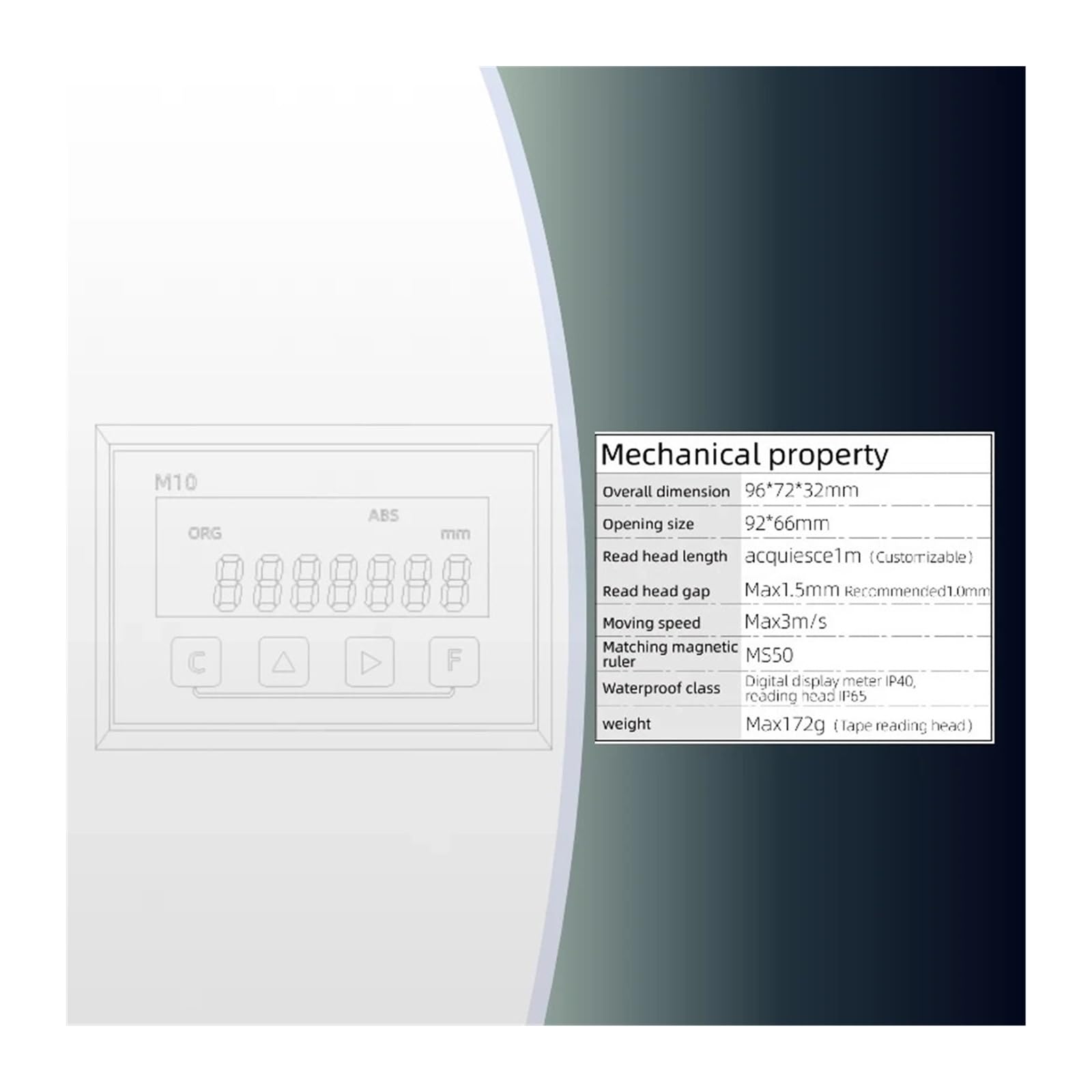 Escalas de codificador lineal, Regla De Rejilla Magnética LCD DRO Set Pantalla Lectura Digital M10 Sensor Visualización Codificador Lineal(M10-7000mm)