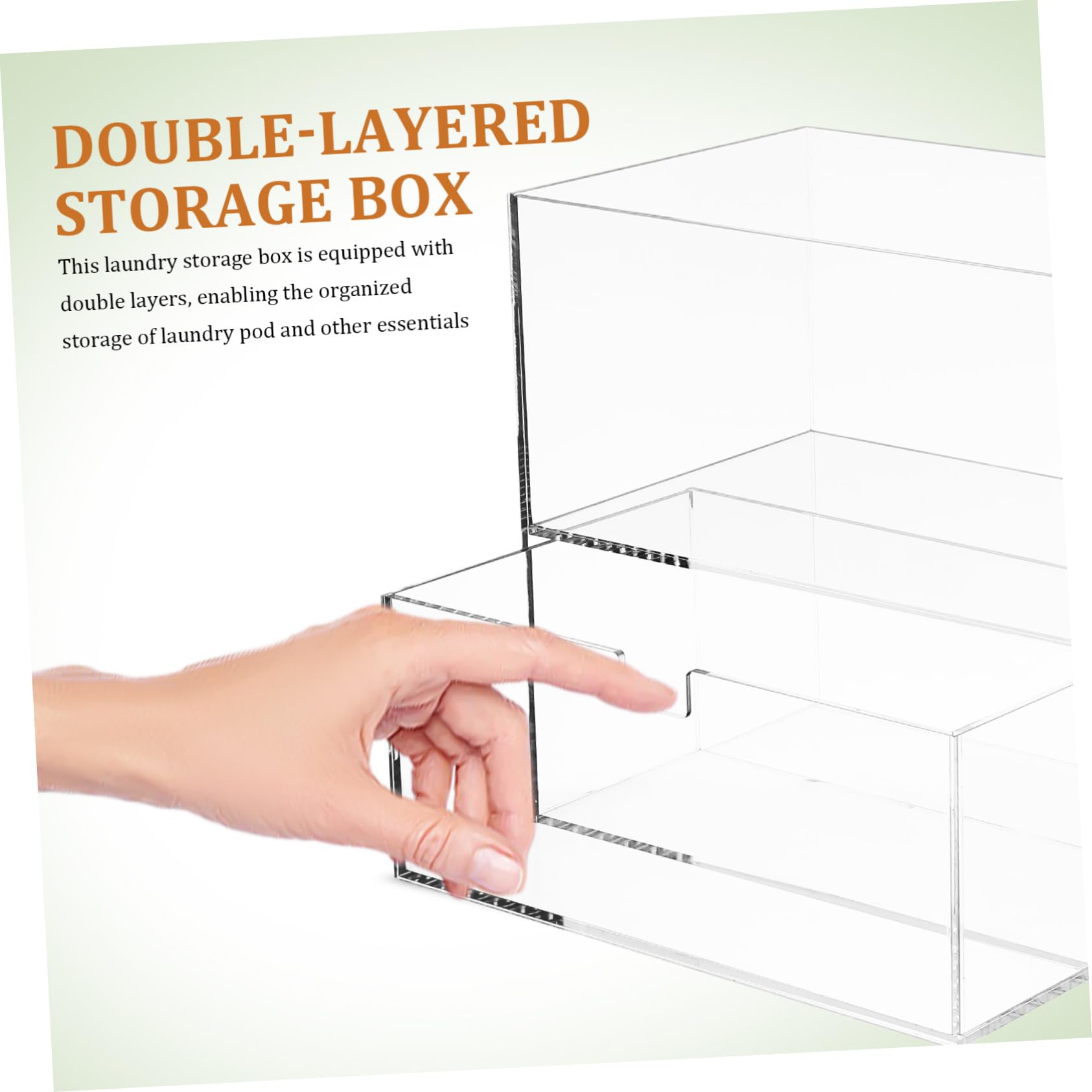 ABOOFAN Organizer mit Bambusdeckel Aufbewahrungsbox aus Acryl Platzsparende Wäschekapsel und Deckel mit Doppelkammern für Wäscheraum