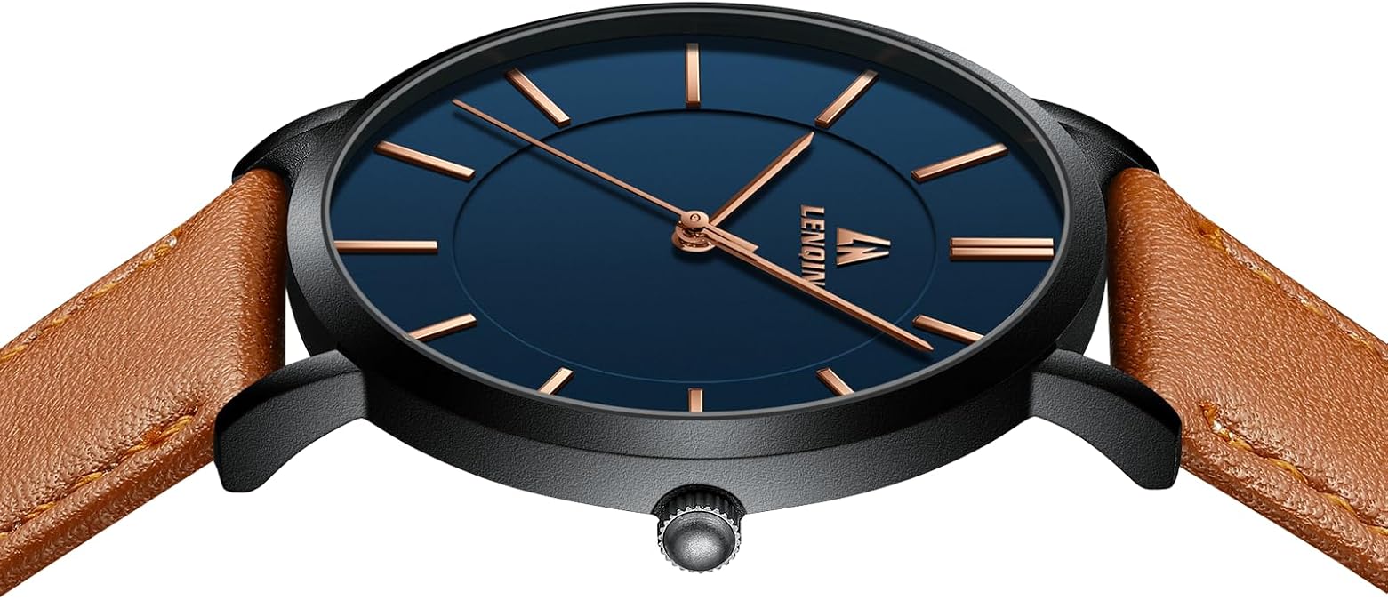 LN LENQIN Mens Watches Waterproof Stainless Steel Watch for Men