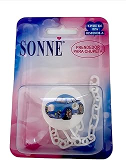 Prendedor Para Chupeta Boton Fusca Correntinha Br, Sonne, Branco