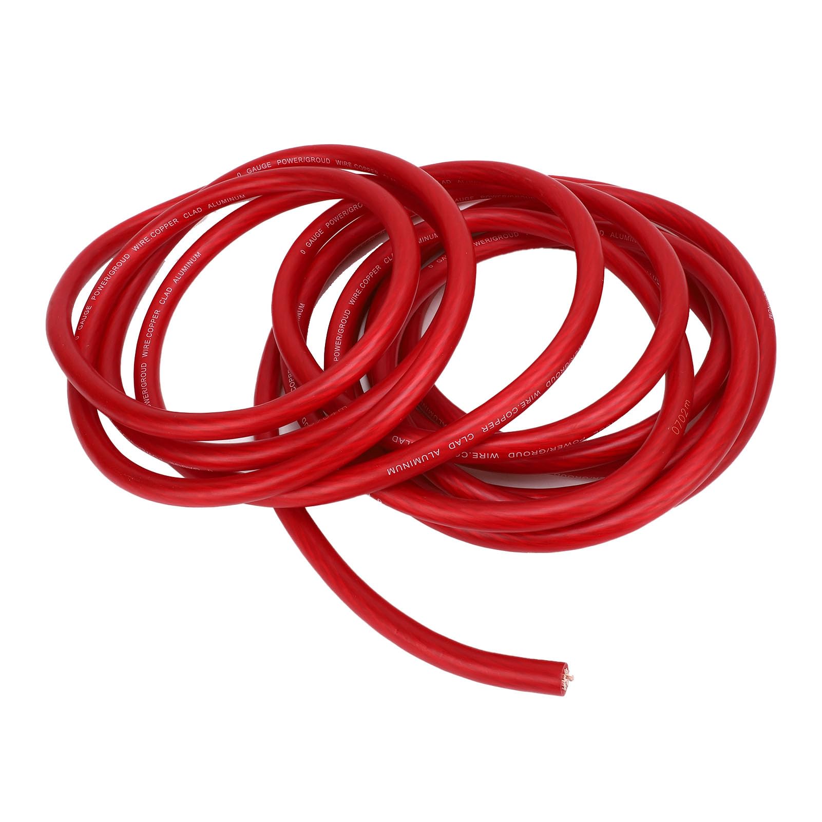 Cable Automotriz de Calibre 1 AWG, Cable de Batería de Tierra Flexible y Versátil de 25 Pies, Altavoz de Iluminación para Coche (Rojo)