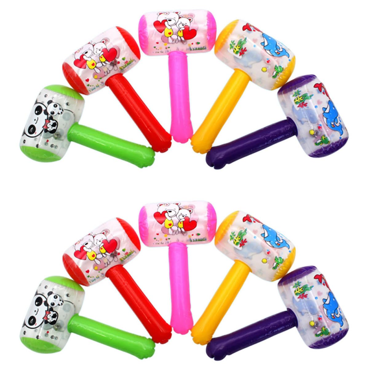 Didiseaon Martelli Gonfiabili Giocattolo 8 Unitá Campanello Sicuri in PVC per Feste e Gioco Divertente in Piscina o Area Giochi Colore Casuale