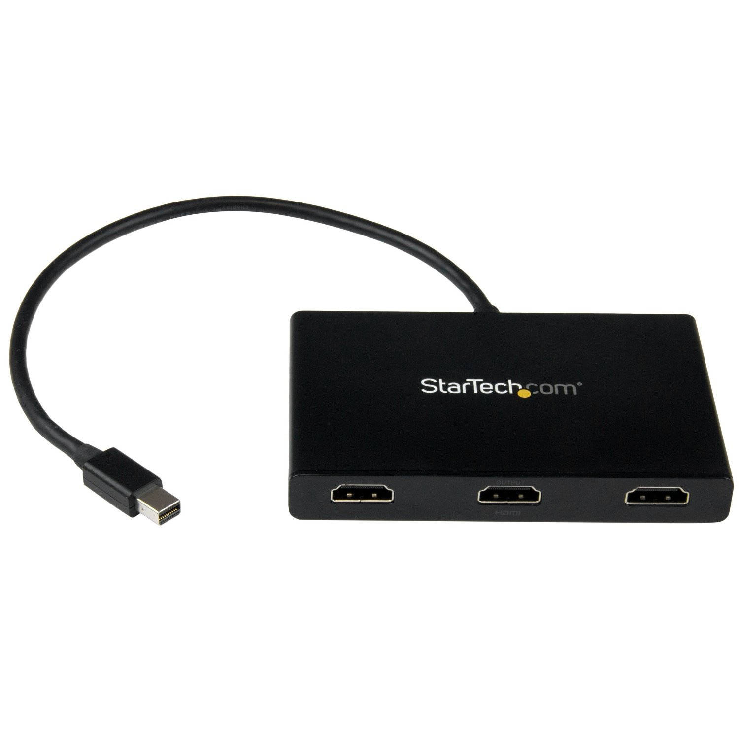 StarTech.com Mini DisplayPort MST Hub (3 Ports, 4 K, 30 Hz, Mini-DP auf HDMI, Video-Splitter für mehrere Monitore, mDP auf HDMI, MSTMDP123HD) Schwarz