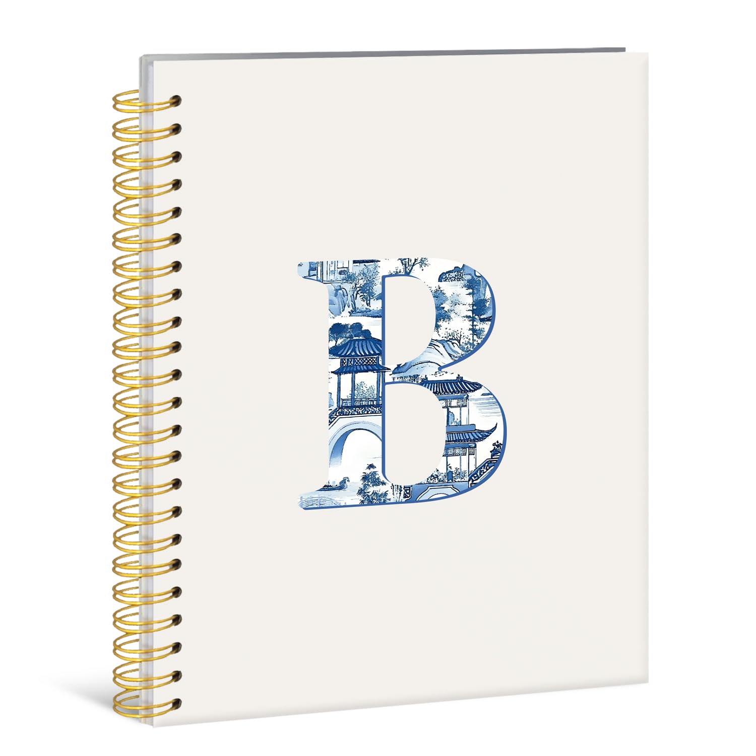 Lacama Spiral Notebook,Chinoiserie Initial B Personalized Notebook，Monogrammed gifts,Chinoiserie Aesthetic Journal，Gift for Women,Notebooks for Work, Reading Journal