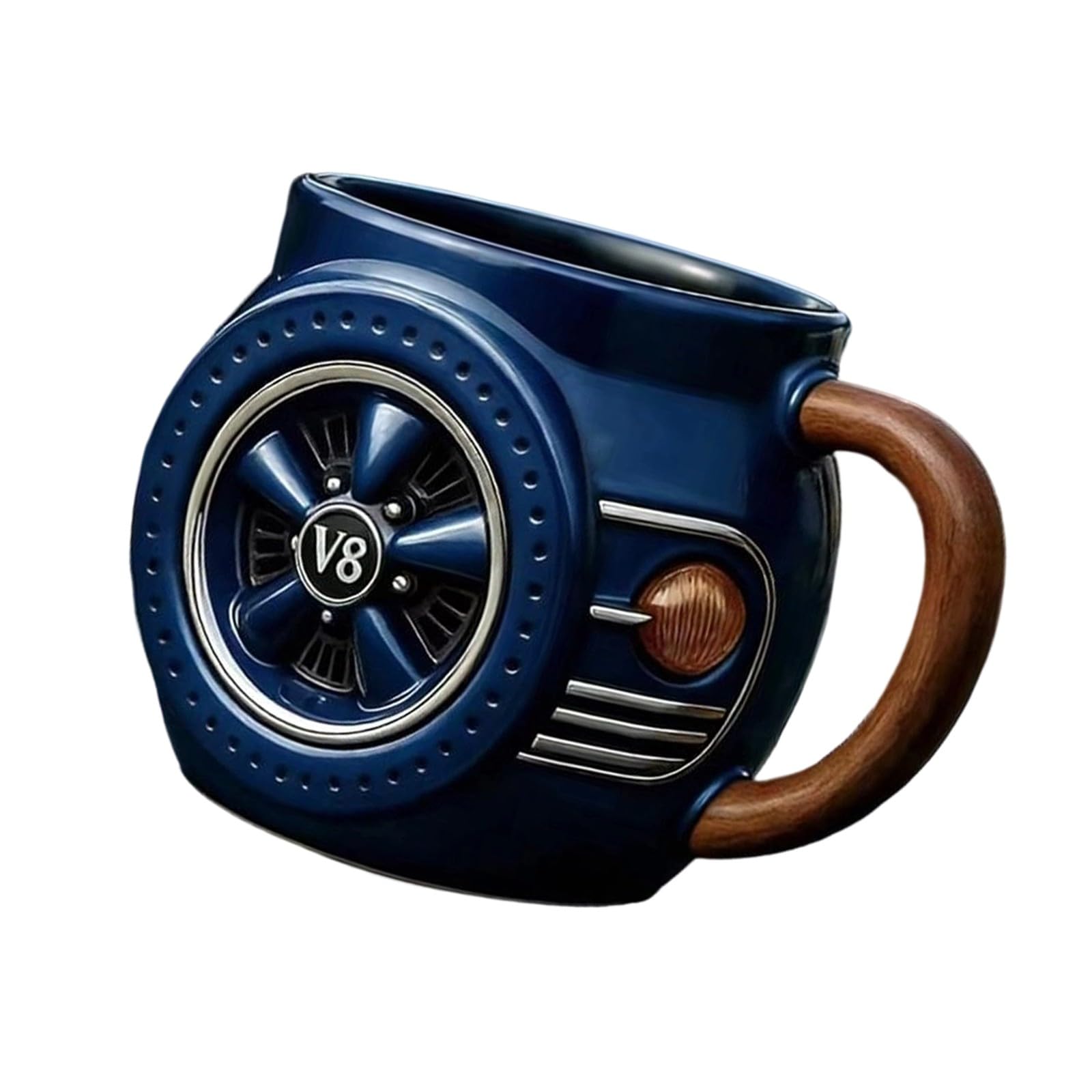 Yhplxyuus Decorative Mug Resin Exterior and Stainless Steel Interior Engine Coffee Cup Drinkware for Car Enthusiasts Traditional Car Crafting Cup Collector ' s Drinkware
