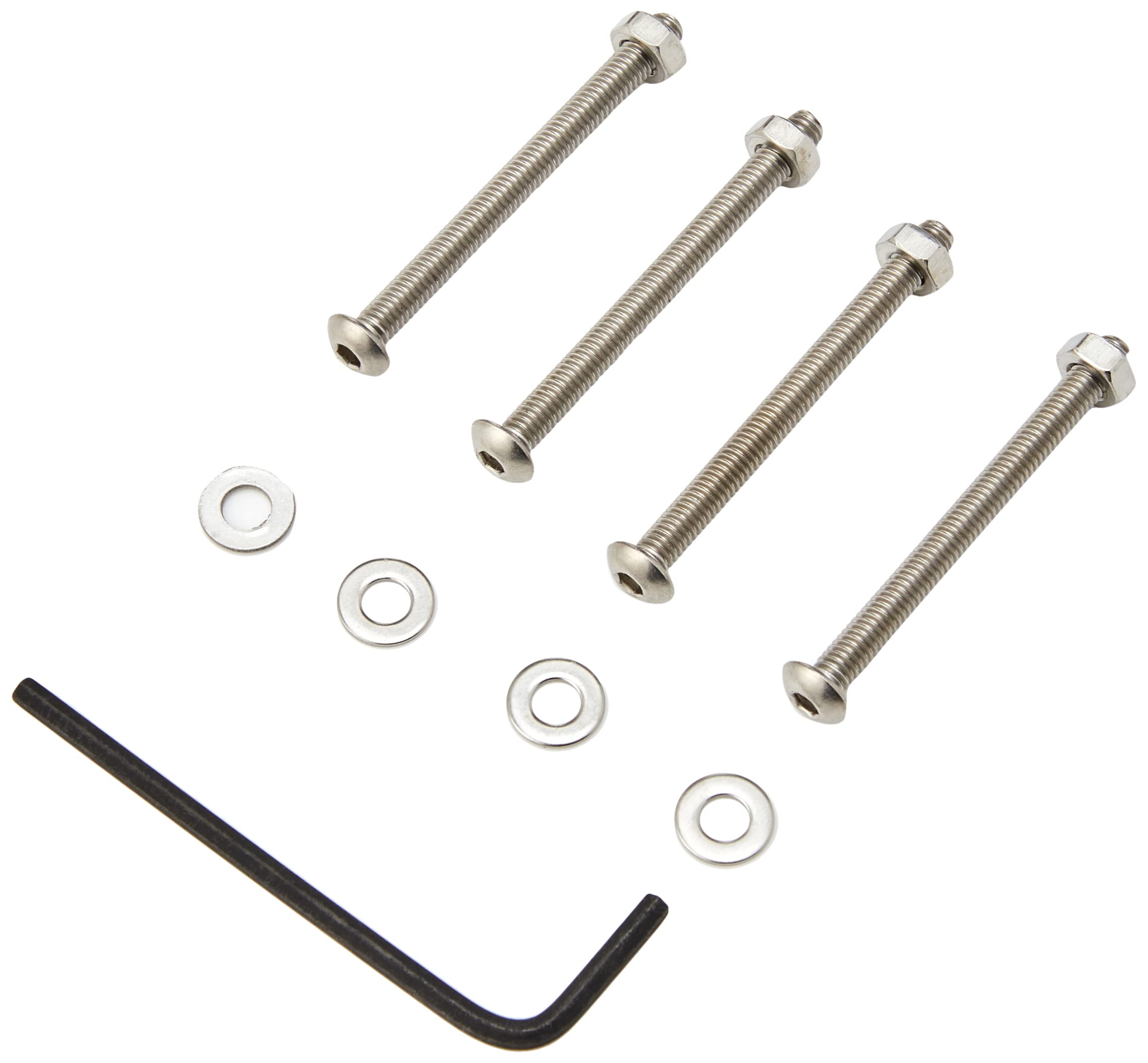 AHC 4mm Socket Button Head Setscrews (4 Pack) M4 x 45mm A2 Stainless Steel Socket Allen Key Dome Head Bolt Free Allen Key, Nuts and Washers