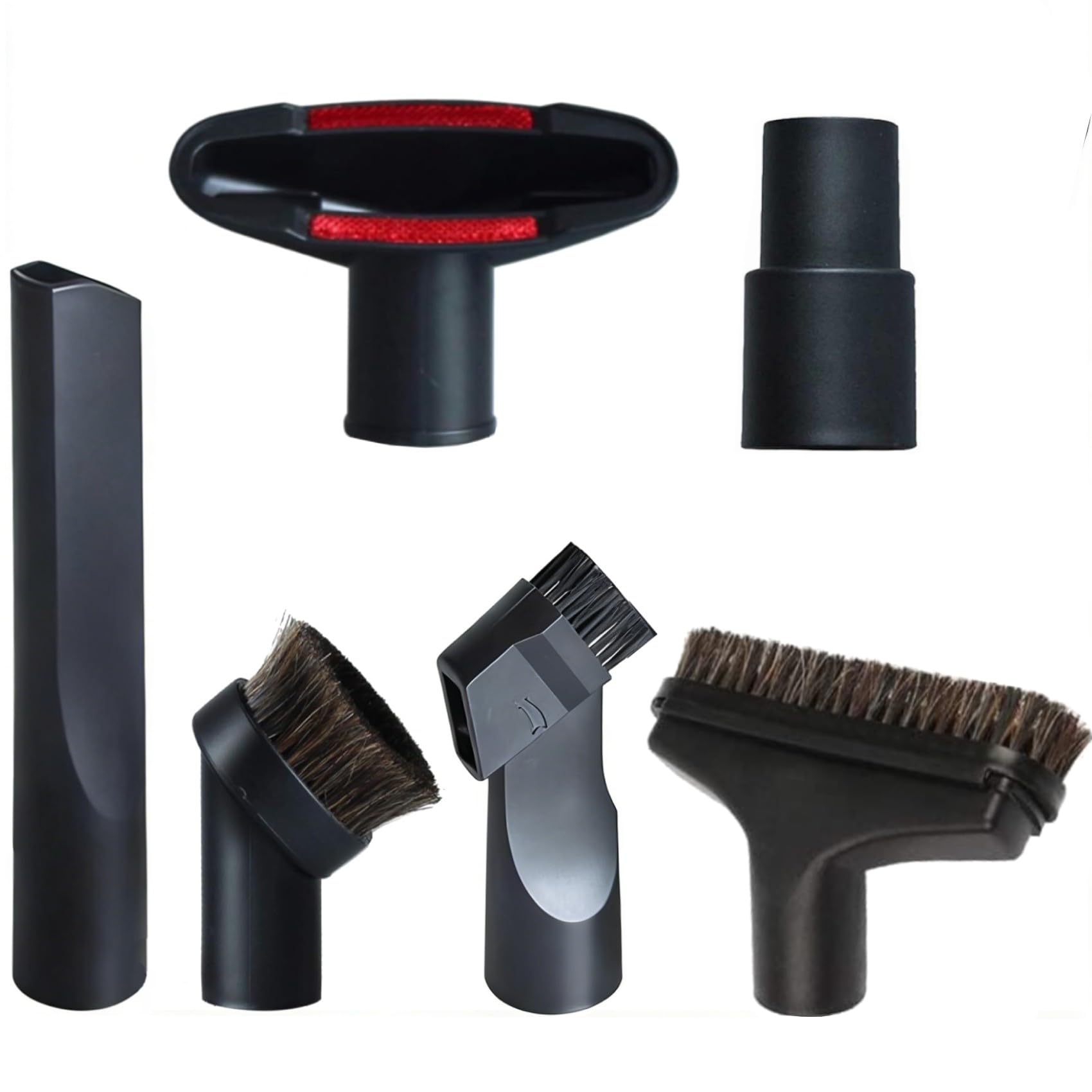 Vacuum Attachments Accessories Cleaning Kit Brush Nozzle Crevice Tool for 1 1/4 inch & 1 3/8 inch Standard Hose 6pcs