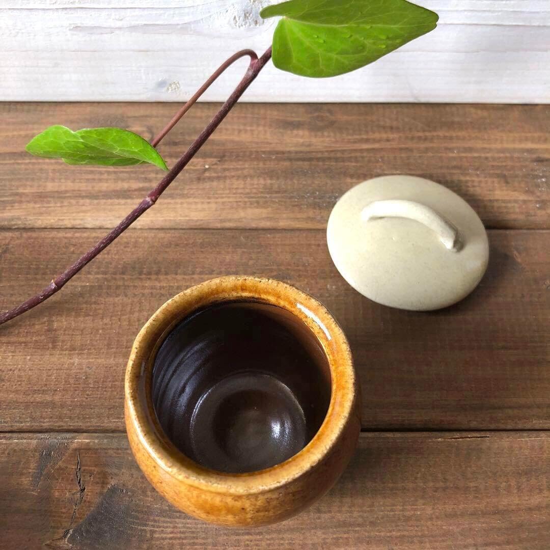 Amazon.co.jp: D益子焼ミニかめ小壺 2個 : ホーム＆キッチン