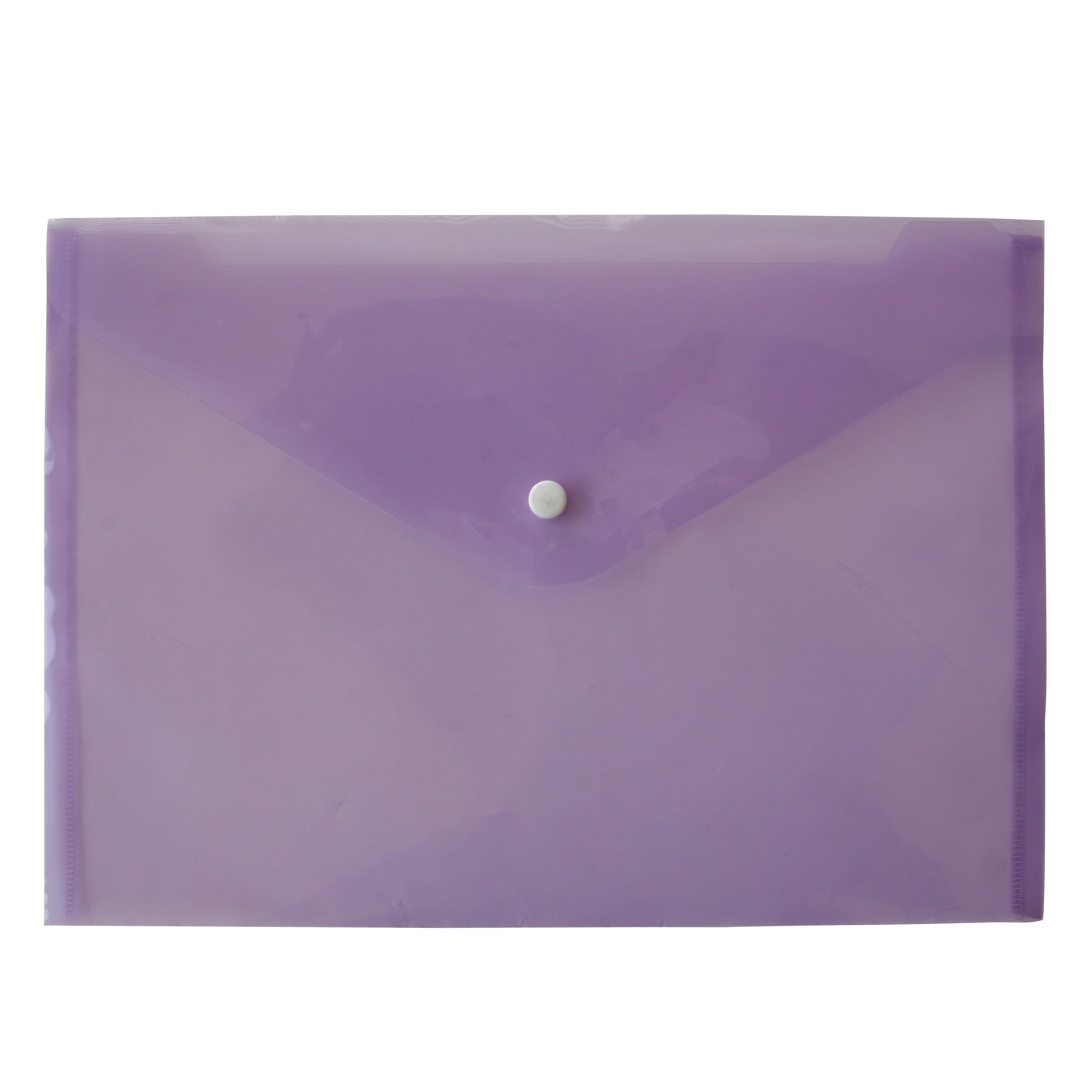 Eason Bros - 30 Pcs Purple Transparent Plastic Document Wallet with Stud Button, A4 Poper Wallet Folder Durable and Secure Closure for A4 Papers, School, Travel, Home & Office Organization Supplies