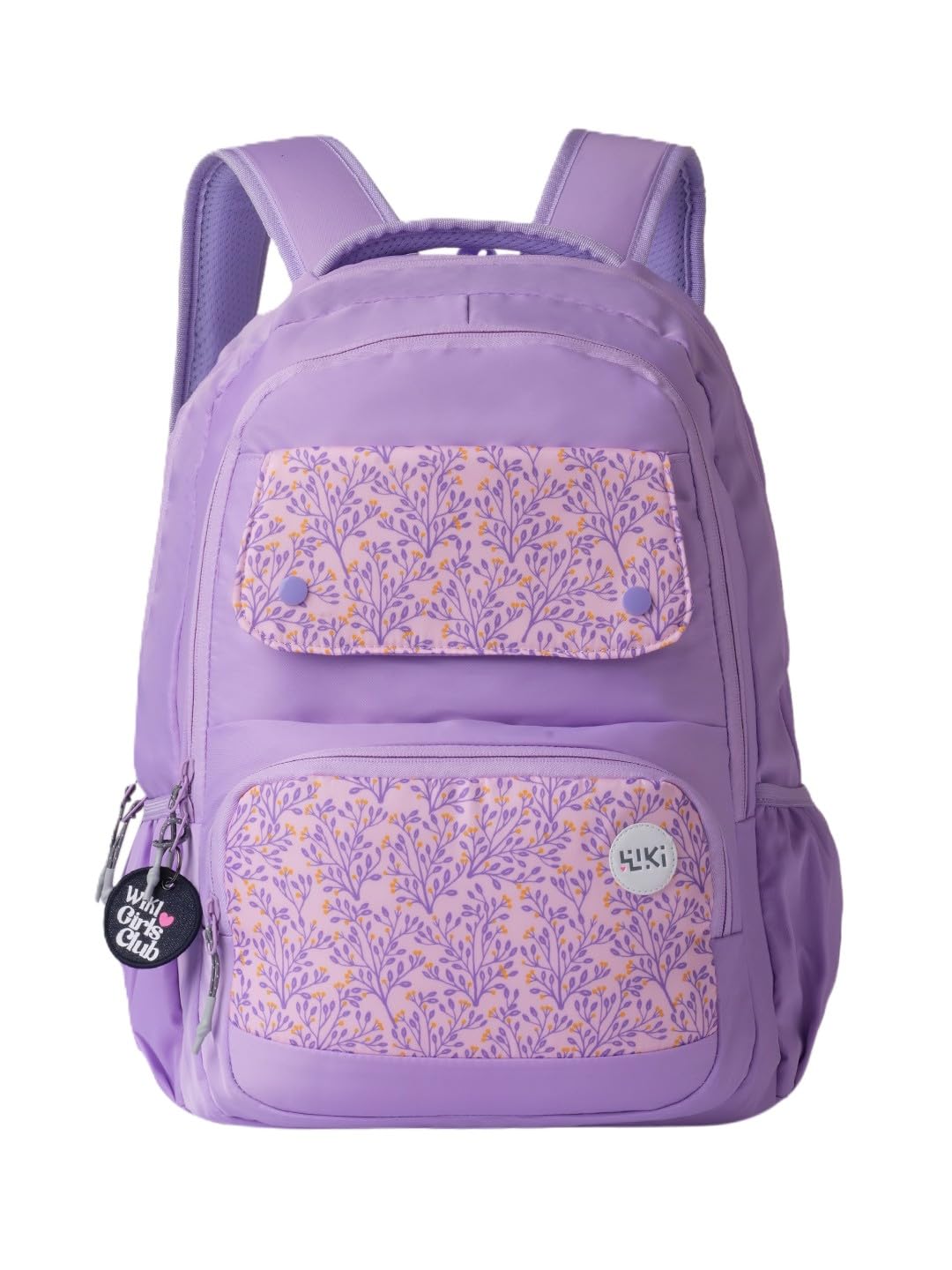 Wiki Blossom 28 Backpack For Boys & Girls | 18 Inch- 28 Ltr and Two Compartments with Padded Shoulders, Bottle Holder, Key Chain | Best for Books,Stationery,Lunch Box & Essentials - Purple-image-43