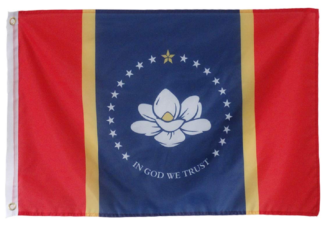 AZ FLAG - New 2020 Mississippi Flag - Large 5x8 Ft - 100D Polyester In God We Trust Big Banner with Two Metal Grommets - Fade Resistant - Vivid Colors - 5' x 8' Feet - 250x150 Cm — image 1