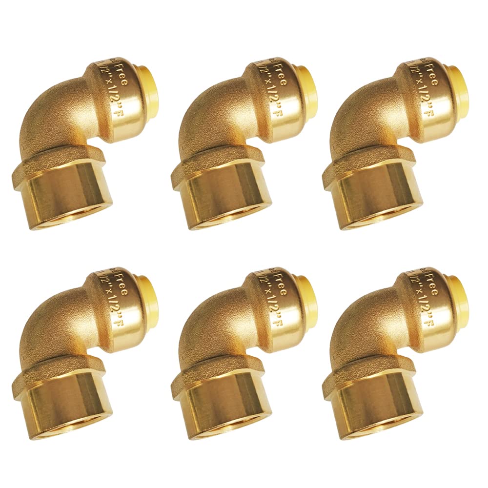 Photo 1 of ** 2 MISSING**
HQMPC 1/2" Pex Fittings No Lead Female PushFit Elbow 90-Degree -PEX Fitting 1/2" 90 Degree Elbow Push-to-Connect Plumbing Fitting for Copper, PEX, CPVC (6pcs1/2") … 6 F 1/2"