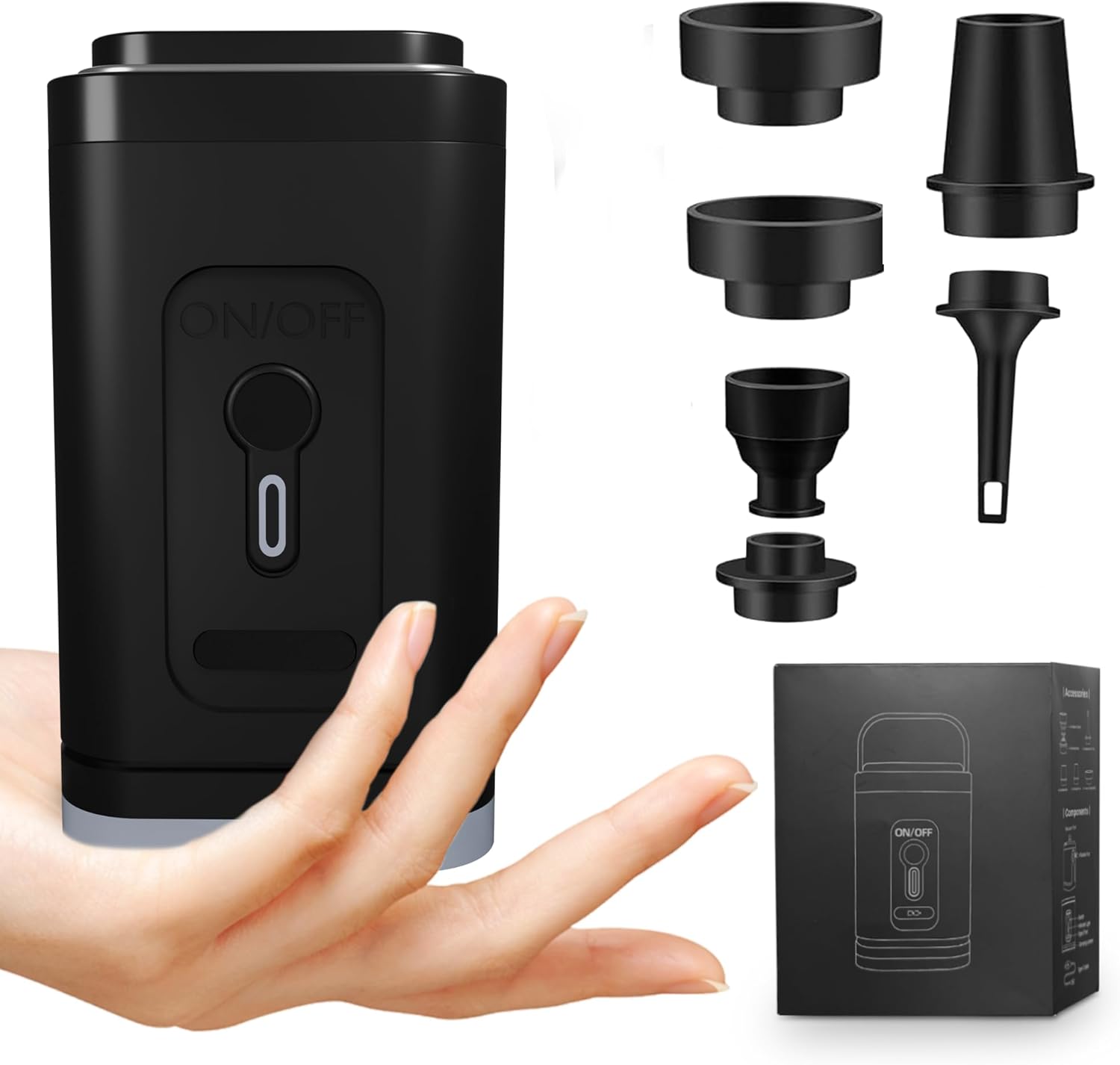 Portable Electric Air Pump for Inflatables with 2400mAh Battery - Rechargeable Mini Inflator and Deflator for Pool Floats, Air Mattresses, Vacuum Storage Bags, and Inflatable Pools