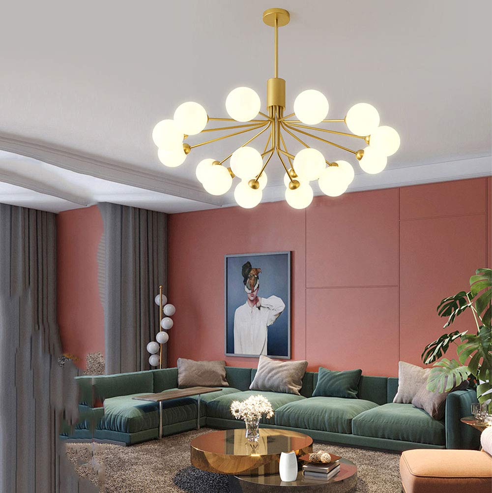 Lampadario Industriale Vintage Sputnik a 18 luci, lampadario Moderno a Sfera in Vetro, Lampada da soffitto Irregolare in Metallo, Lampada da Cucina per lavello, Bar, 12 Teste
