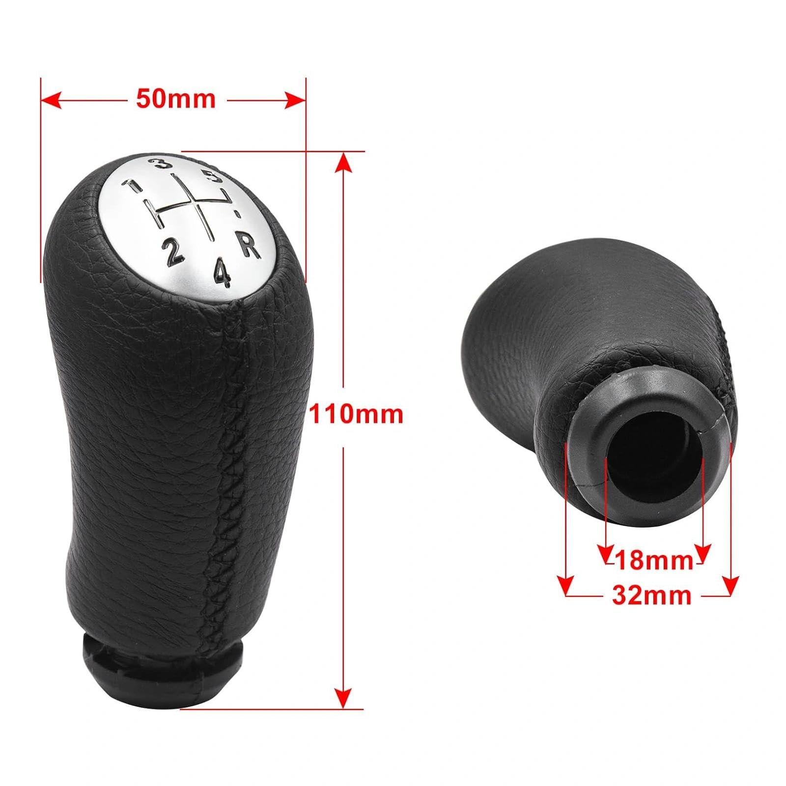 OBEST Gałka zmiany biegów do samochodu dla Renault Clio 2 3 2005-09 Clio 4 2012-19 Megane 2 Laguna 2 2003-09 Kangoo, Scenic 2 Dacia miękka skóra ręczna dźwignia samochodowa z adapterem