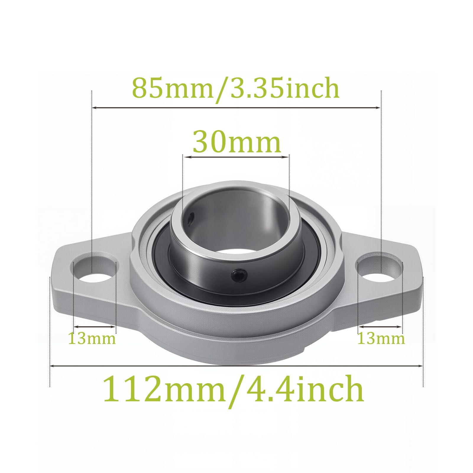 2Pcs Cuscinetto a Blocchetto di Cuscino Rhombic Flangia Cuscinetti Albero Foro Autoallineanti Orizzontale Cuscino Blocchetto Cuscinetti 30mm Diametro Interno
