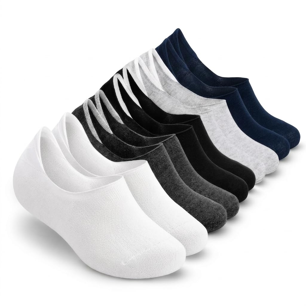 xjarvis No Show Loafer Socks for Men Combo, Made with Breathable, Moisture Absorbing & Anti Odour Combed Cotton with Anti Slip Grip & Low Cut, Ideal Socks for Summer-picture-31