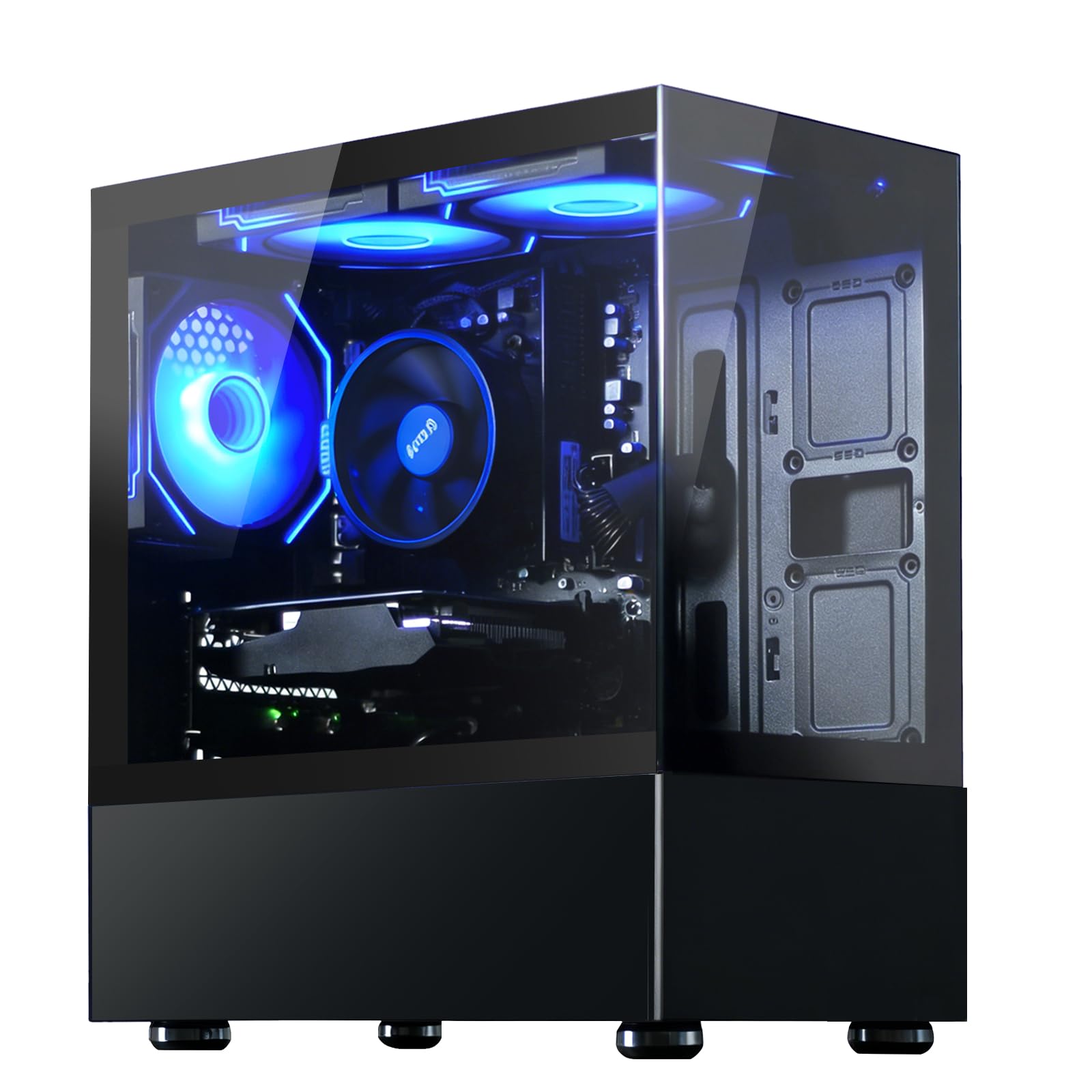 Prebuilt Desktop Gaming PC | Ryzen 5 6Cores 3.6G Up to 4.1G | 16G DDR4 RAM | 512G SSD | RX560 4G Graphics Card | WiFi 6 | Game Computer Tower Black