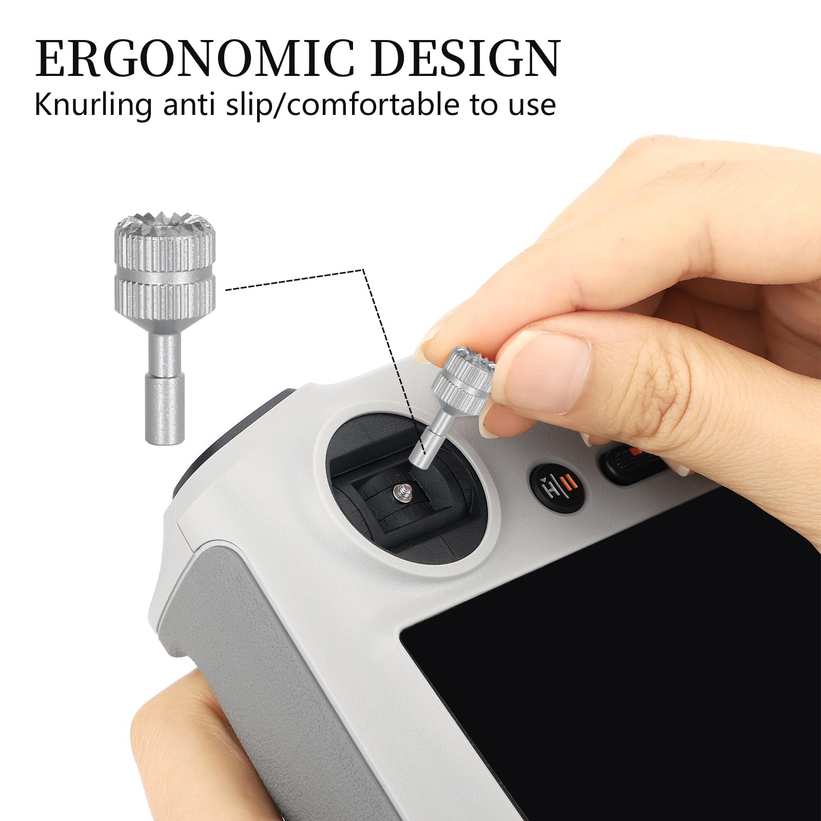 Joystick Mando Compatible para DJI, Palanca DJI RC de Aleación de Aluminio Plateado, Piezas de Repuesto Compatible con RC 1, 2, Air 3, Mini 3 Pro