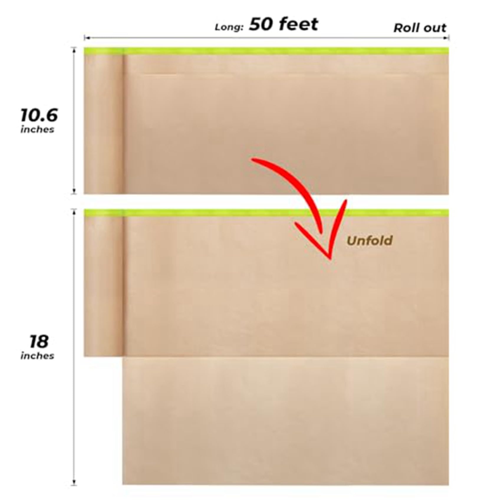 Carta per Mascheratura Pre-Nastrata per Pittura, Carta per Mascheratura per Pittura da 18 Pollici X 50 Piedi, Carta per Pittori con Nastro e Drappeggio, (9 Rotoli)