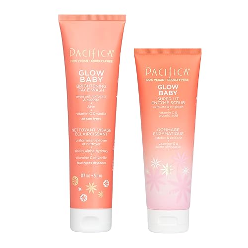 Miniatura 1 de Pacifica Beauty Glow - Juego de lavado facial iluminador y enzima para bebé, cuidado de la piel, vitamina C, ácido glicólico, vitamina E, limpiador