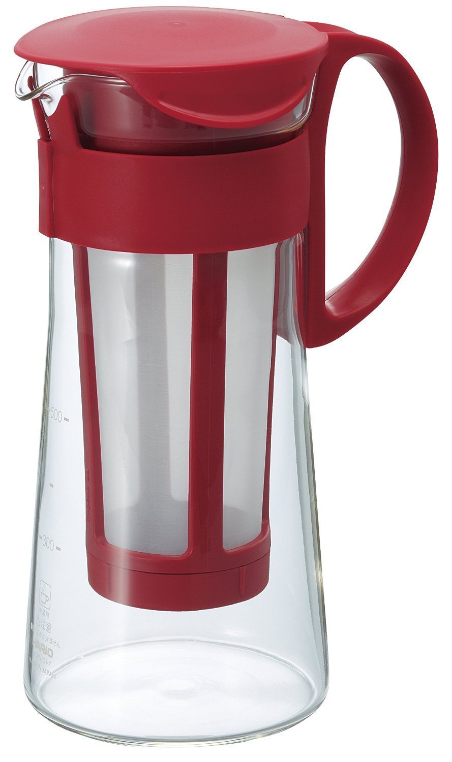 Mizudashi Cold Brew Coffee Pot, 600 ml, Red, Glass