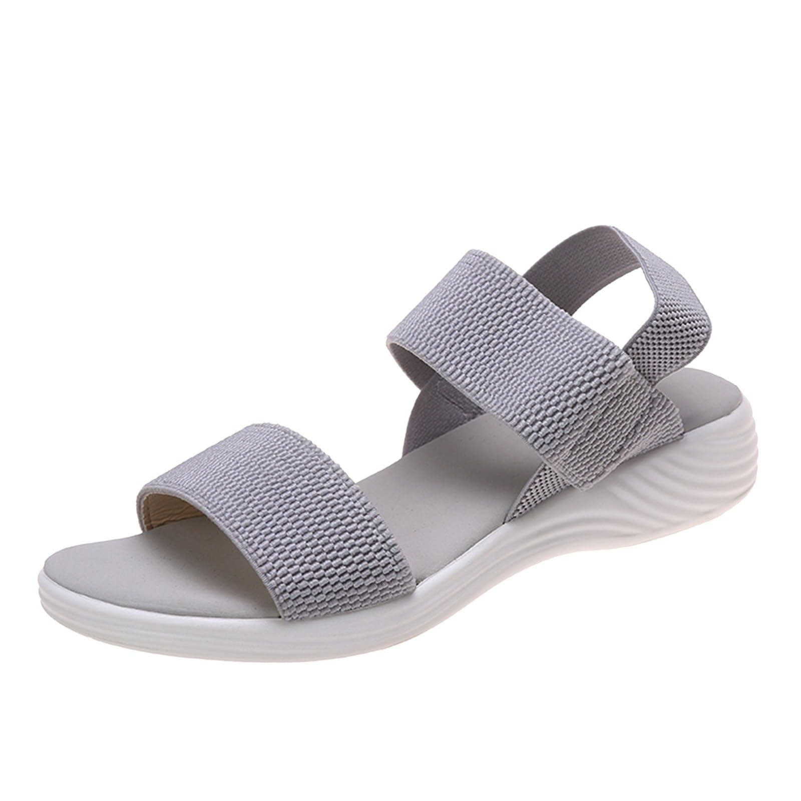 Sandali Donna Estivi Sandalo Basso Estivo Sandali romani a bocca di pesce piatti traspiranti in maglia tinta unita da donna Sandalo Elegante Con Lacci Basso Estivo Estivi Eleganti