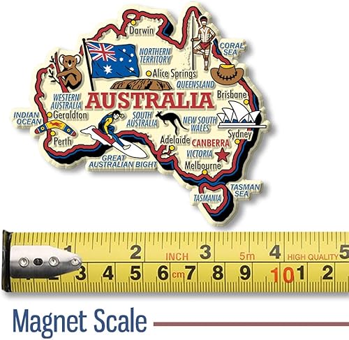 Miniatura 2 de Imán de mapa de campo gigante de Australia de Classic Magnets recuerdos coleccionables fabricados en los Estados Unidos